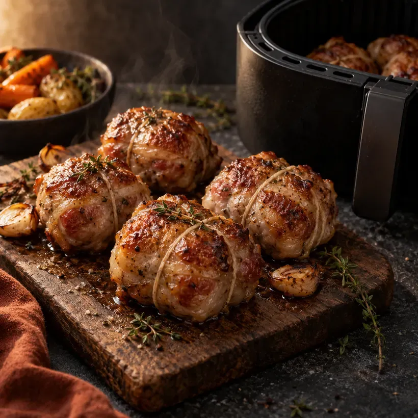 Paupiettes au air fryer, à la sortie du panier